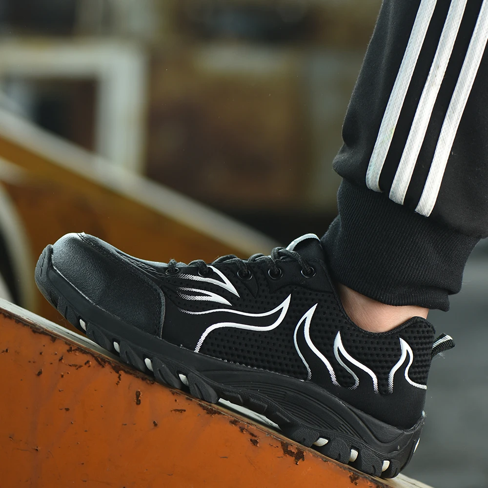 NASONBERG, Мужская защитная обувь со стальным носком, защитная обувь, легкие дышащие противоударные рабочие кроссовки