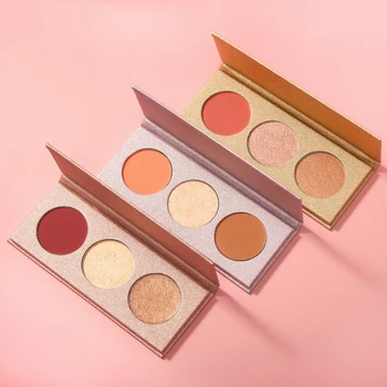 

Pretty Comy 3 in 1 Highlight Shadow Blush Eyeshadow Makeup Palette Waterproof Lasting Face Cosmetics