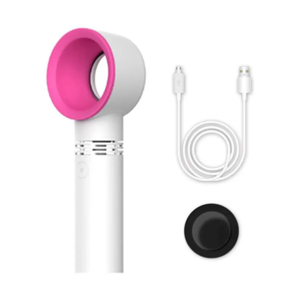 Zero 9 USB Rechargeable Portable Bladeless Fan Handheld Mini Cooler No Leaf Handy Fan With 3 Fan Speed Level LED Indicator
