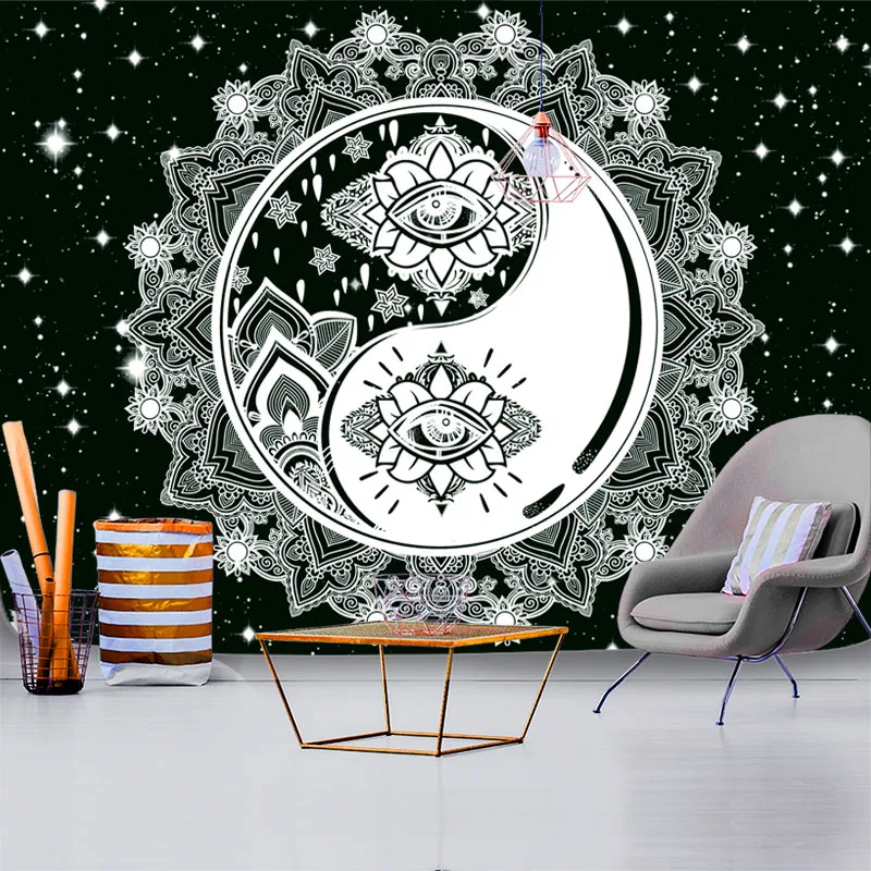 

Tarot Card Tapestry Boho Mandala Bedspread Bedroom Dorm Astrology Divination Yin Yang Wall Hanging Tapiz Living Room Decor