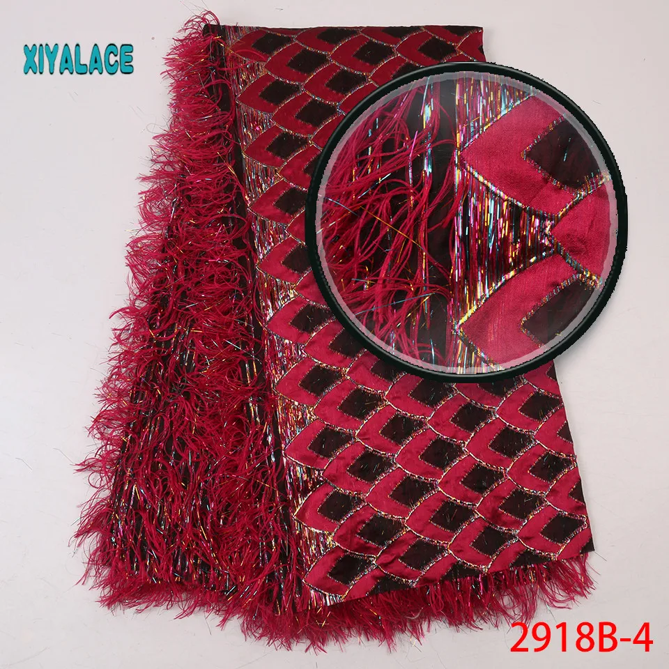 Последняя африканская кружевная ткань парча кружева с перьями модное праздничное платье жаккардовое кружево для нигерийской кружевной ткани 2918b