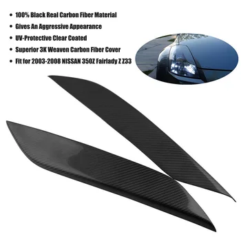 

Hot Carbon Fiber Headlight Eye Lid Covers Car Front Trim Decoration for 2003-2008 NISSAN 350Z Fairlady Z Z33 Car Styling
