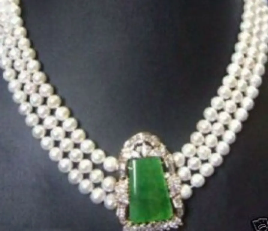 DYY FREE SHIPPINGsurprisingly freshwater pearl Necklace emerald 17&quot-19&quot AA0066 AAA | Украшения и аксессуары