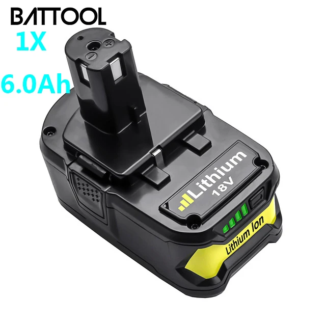 6000mAh 1pack BATTOOL для Ryobi 9000mAh 18V P108 литий-ионная аккумуляторная батарея для электроинструмента RB18L40 P107 P104 BIW180 - Цвет: 6000mAh 1pack
