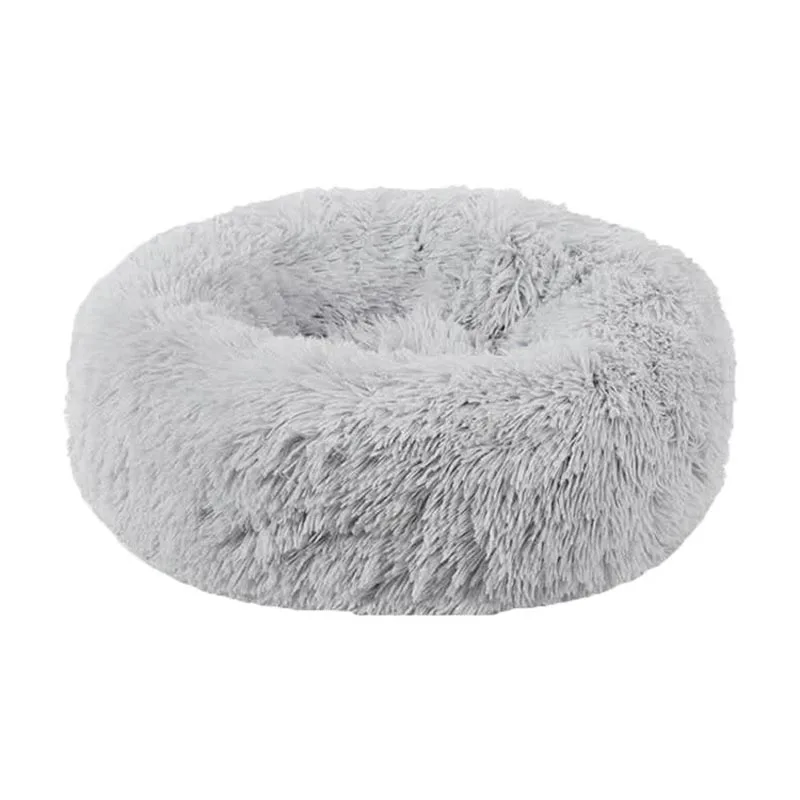 light grey Круглый длинный плюшевый матрас для собак, кошка, гнездо для сна, диван для домашних животных, кровать для питомцев, большие собаки, подушка, Petshop, товары XL-5XL - Цвет: light grey