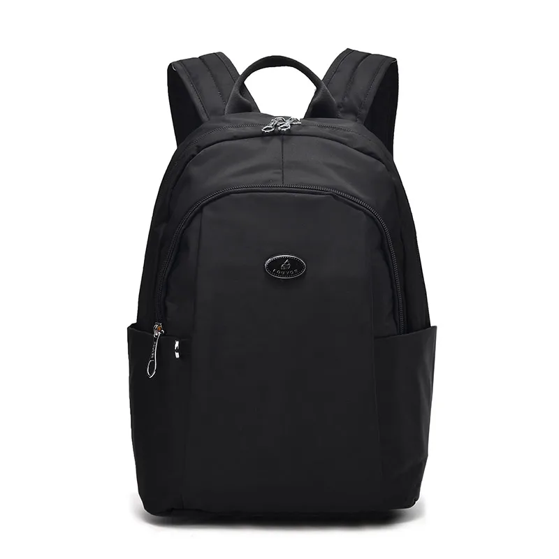 Fouvor модная версия водонепроницаемый Оксфорд простой холщовый маленький рюкзак для путешествий Женская Повседневная сумка на молнии школьная сумка 2786-05 - Цвет: black