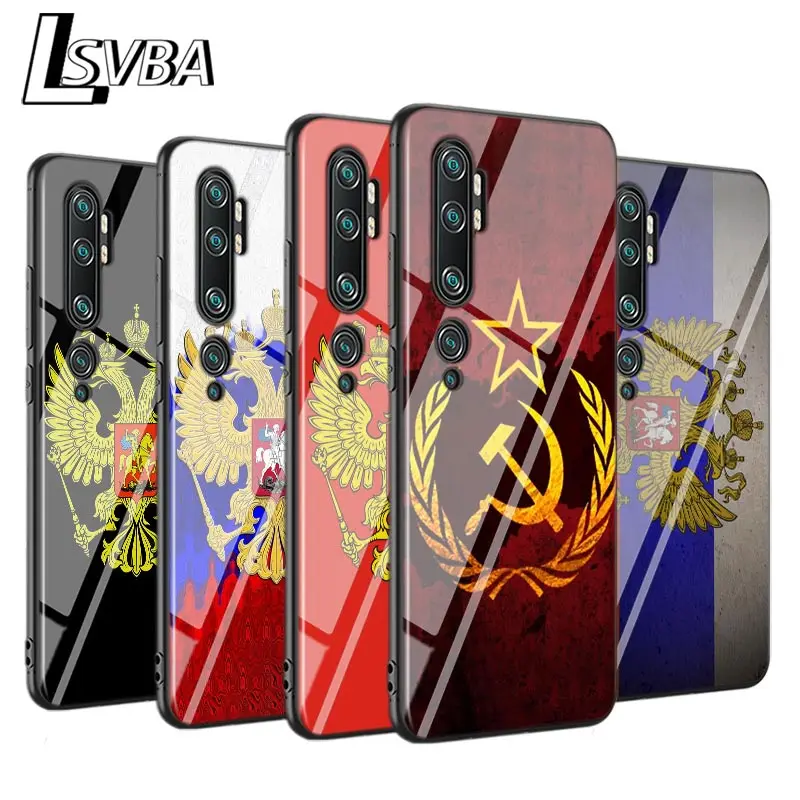 For Xiaomi 10 CC9 A3 Lite Phone Case Russia Flag national emblem Redmi Note 9 9S Max 8T 8 8A GO Pro Matte Black Cover | Мобильные