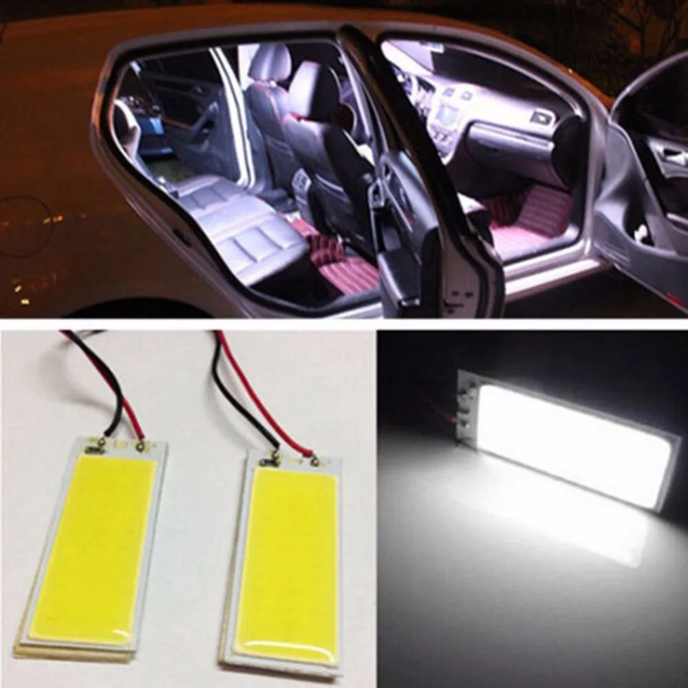 

24/36/48SMD Panel Led Dome Reading Light Map Lamp COB Car Interior Lights Auto Bulb BA9s W5W Festoon T10 Led Adapter HID Lamp