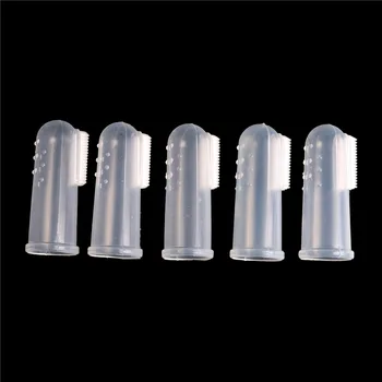 

5Pcs Soft Silicone Finger Teeth Rubber Clean Massager Training Brush Set Baby Toothbrush With Case Dust