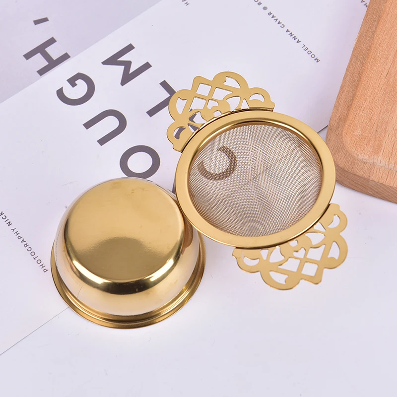 1Pcs Stainless Steel Tea Strainer Easy Clean Loose Leaf Traditional Hanging Herbal Double Ear Infuser Filter Reusable
