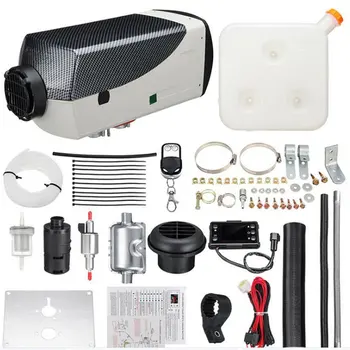 

New 24V 5000W Portable One Machine Lcd Air Heater Remote Control Red Parking Fuel Multifunction Economical Nylon