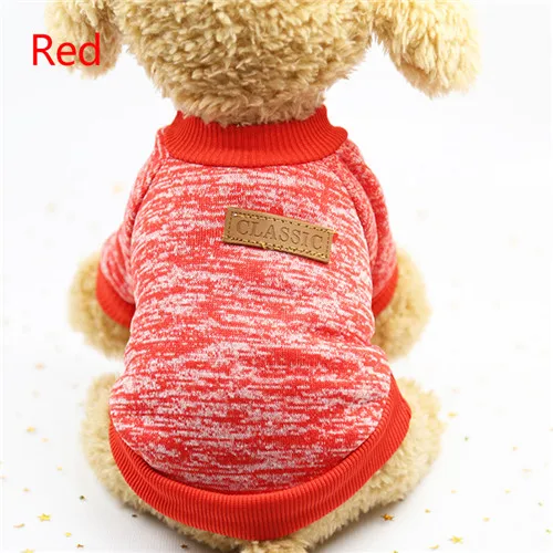 Xs-2Xl Одежда для собак/кошек свитер с короткими Рукавами Летняя Весенняя хлопковая трикотажная футболка для собак Джемпер со щенком одежда для домашних животных - Цвет: Red