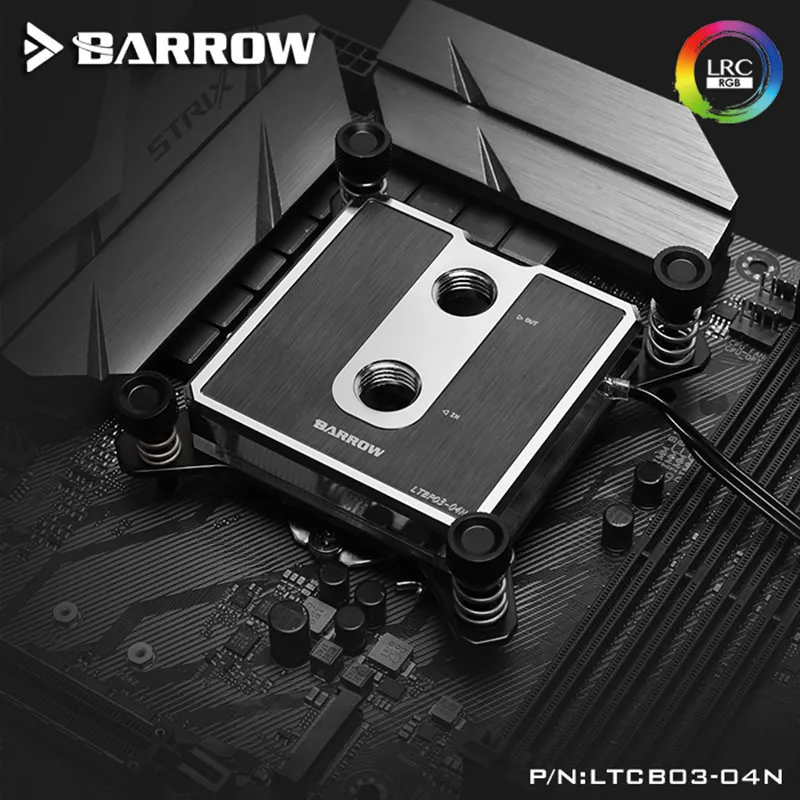 Водяной блок Barrow для процессора Intel LGA1150 1151 1155 1156 Socket POM Brass Top A-RGB светильник CPU