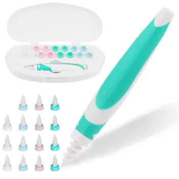 

Ear Cleaner Kit Spiral Silicone Intelligent Earwax Remover With 16 Replacement Heads Safe And Soft Spiral Ear Wax Removal Kit