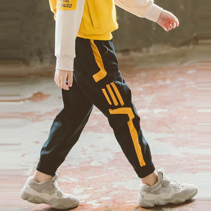 Модные детские повседневные штаны для мальчиков спортивные штаны для малышей штаны для мальчиков Новинка года, штаны-карго с накладными карманами для подростков Размеры от 4 до 14 лет - Цвет: yellow
