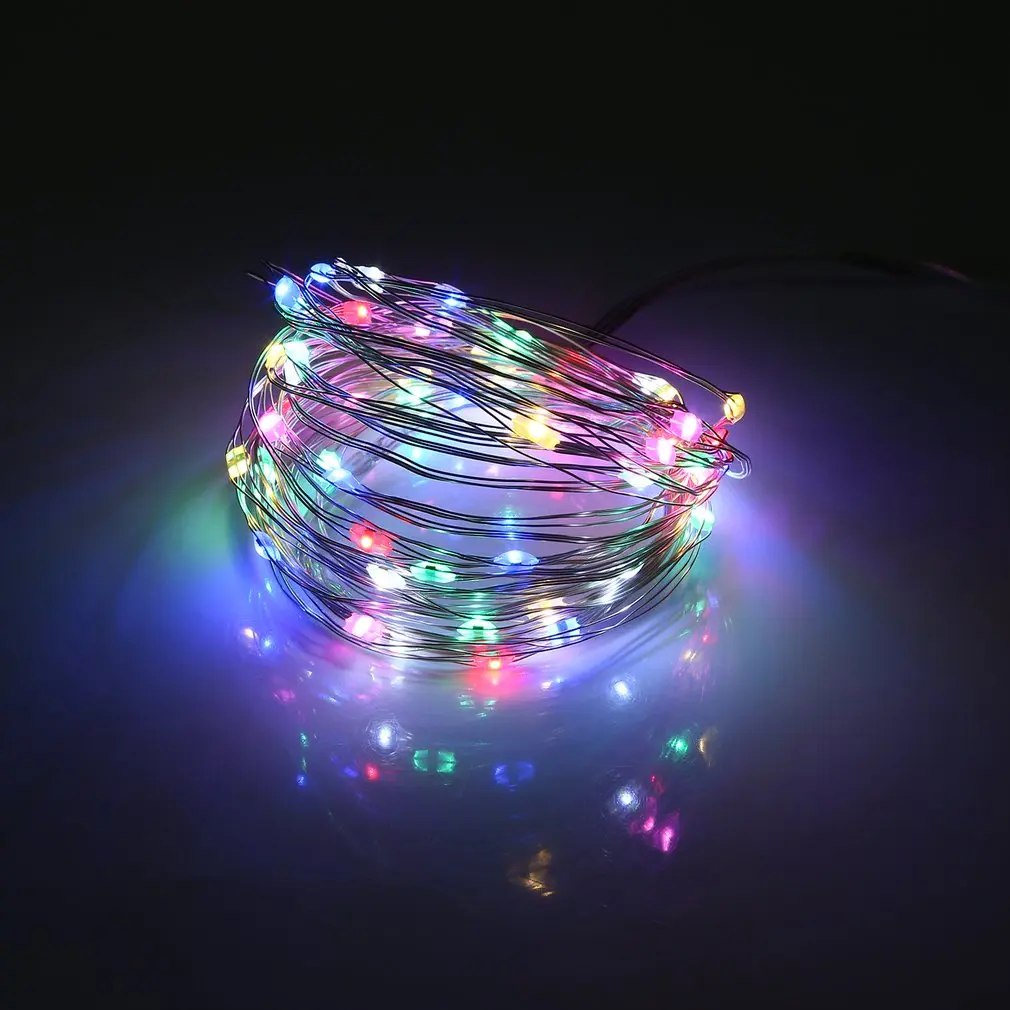 

Led Light String Three Lines Remote Control 12M 120Led Copper Wire Lamp Rgb Decoration For Christmas Wedding Holiday
