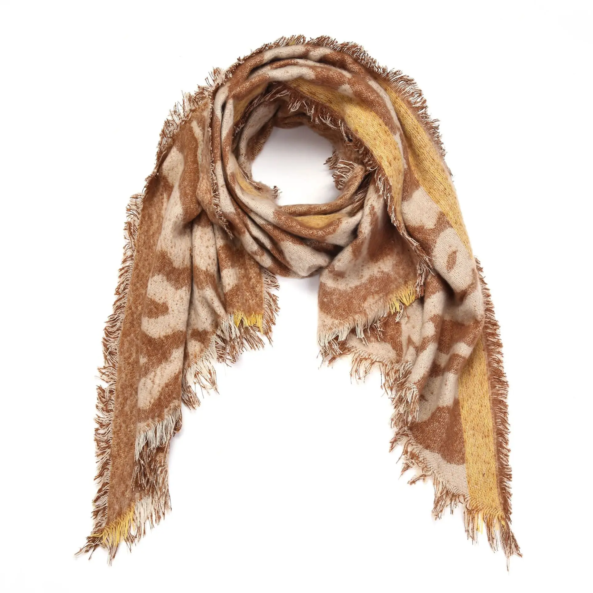 

Winter Europe And America Thick-Christmas Tiger Pattern Oblique Parallelogram Artificial Cotton-WOMEN'S Scarf