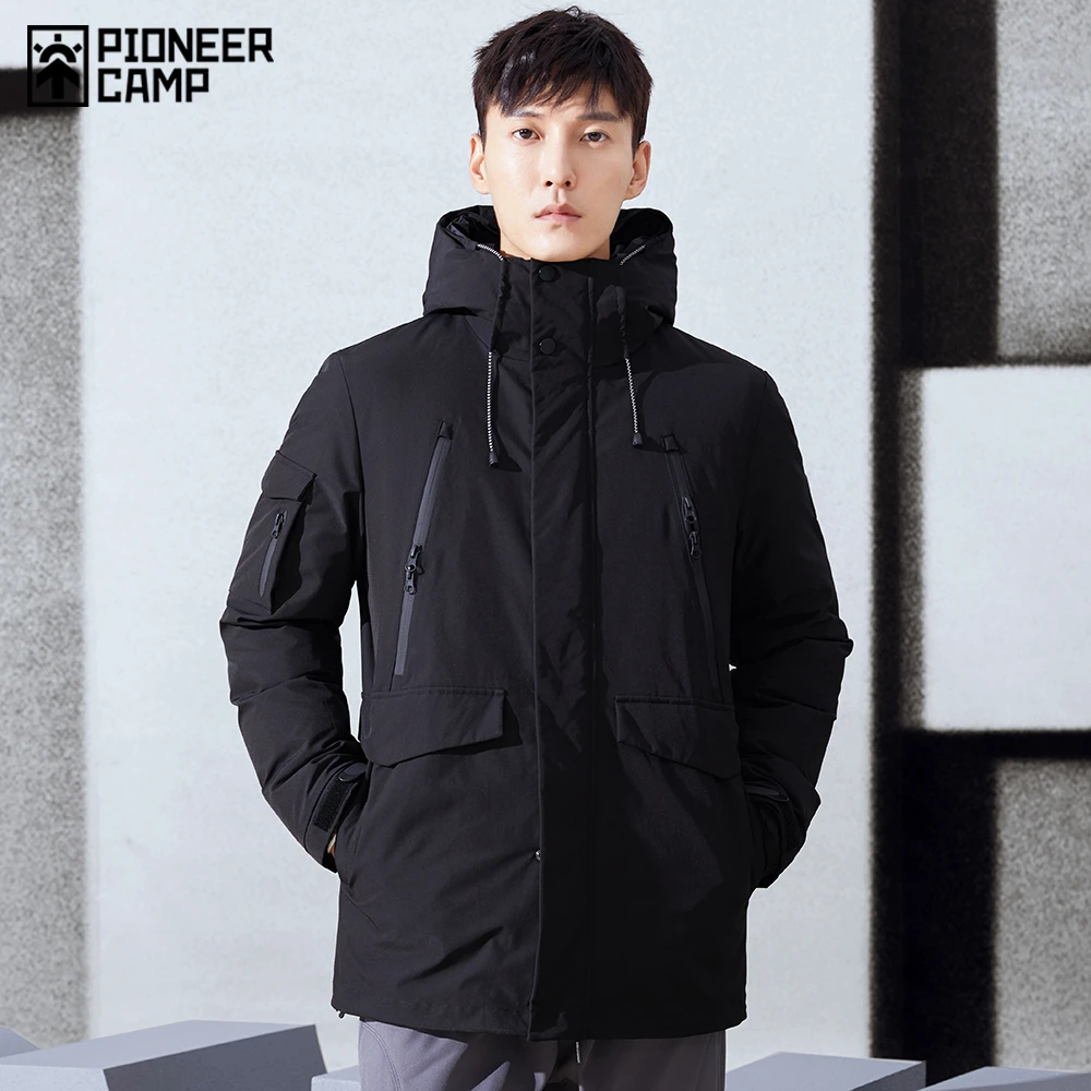 Pioneer Camp chaquetas largas de para hombre, abrigos gruesos y cálidos, extraíbles, 3 formas de usar, AYR01031001, 2021|Chaquetas de plumón| - AliExpress