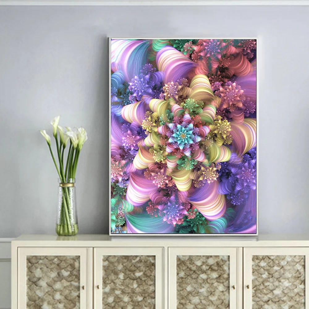 Huacan 5d Diamond Art Painting Mandala Flower Wall Stickers