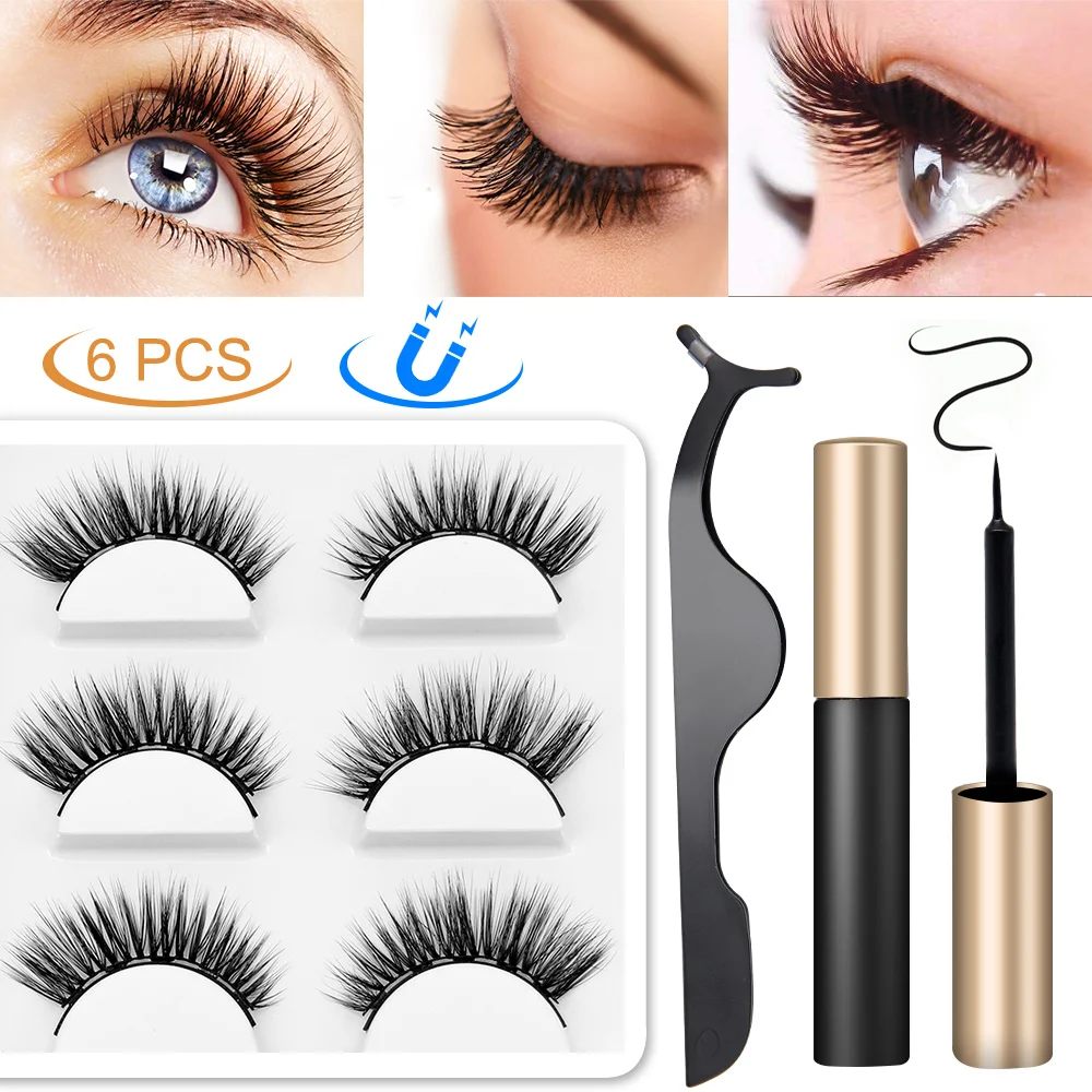 LKE False Eyelashes Eyeliner 3 Pairs/set Waterproof