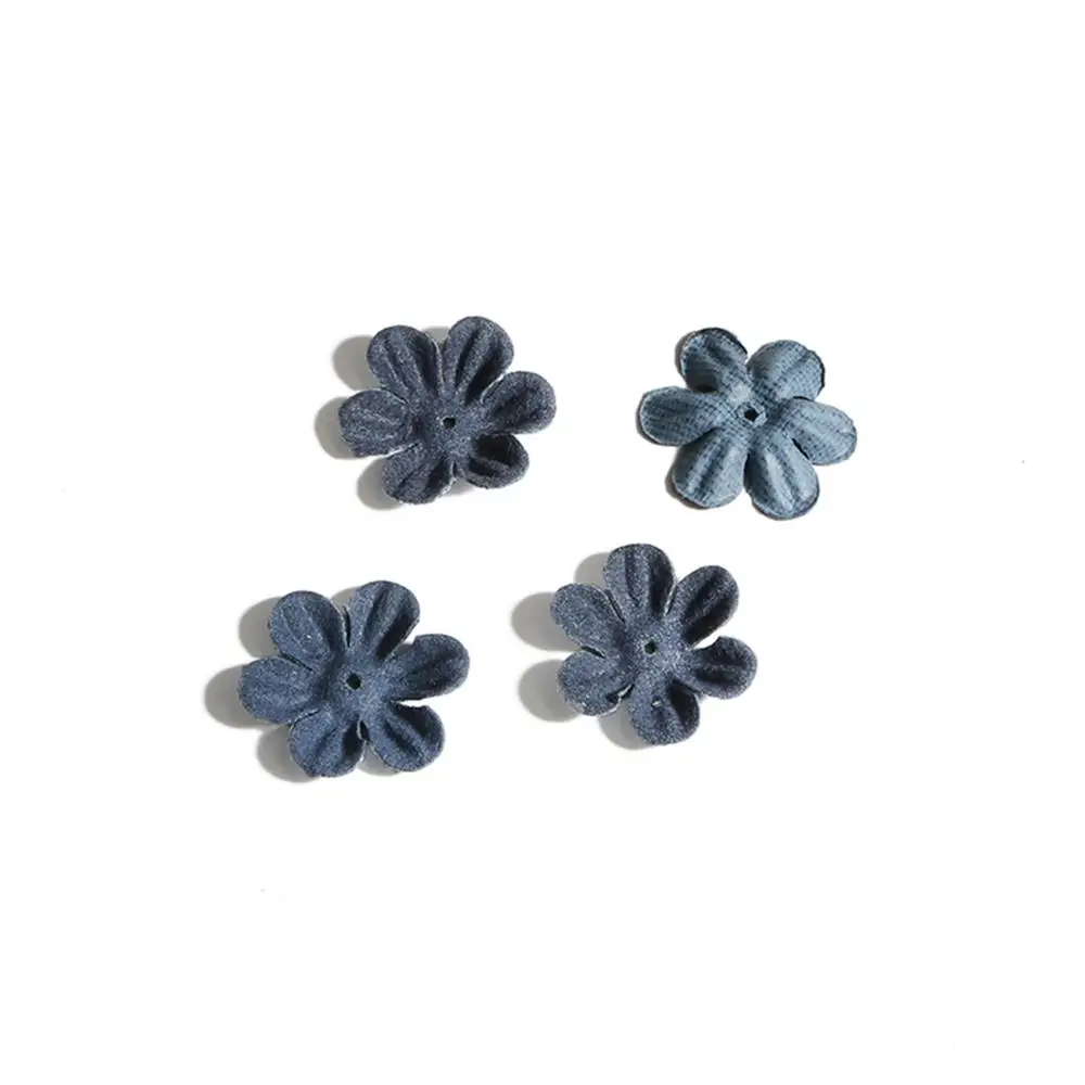 Navy Blue 2.5cm 30 шт. маленькие Изысканные кожаные цветы ручной работы, искусственные цветы на голову, свадебные украшения, сделай сам, скрапбукинг, тканевый цветок - Цвет: Navy Blue 2.5cm
