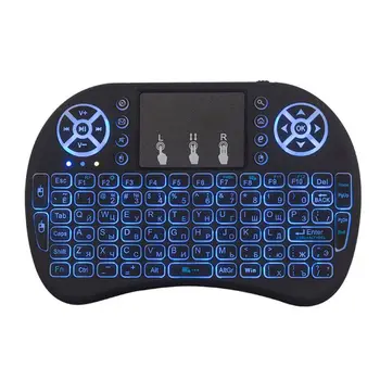 

Russian Spanish i8 Mini 7 Color Backlit Keyboard 2.4GHz Touchpad Fly Air Mouse