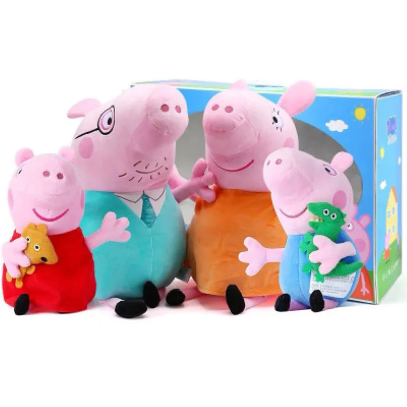 Peppa pig original authentic pig Peggy family four plush toys 16 30CM plush toys family loaded 1 Peppa pig original authentic pig Peggy family four plush toys 16 30CM plush toys family loaded 4