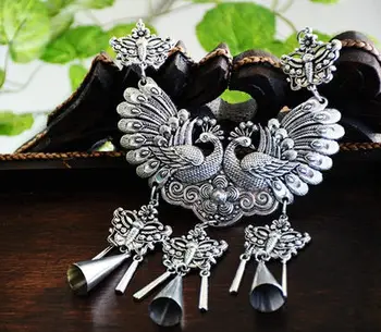 

Handmade Miao silver jewelry Chinese style Original collar Miao silver performance accessories pandent necklace