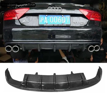 شراء A7 S7 ألياف الكربون شفة ممتصة للصدمات خلفية الناشر لأودي A7 S7 S-line 2012-2016 تصفيف السيارة (لا تناسب معيار A7)