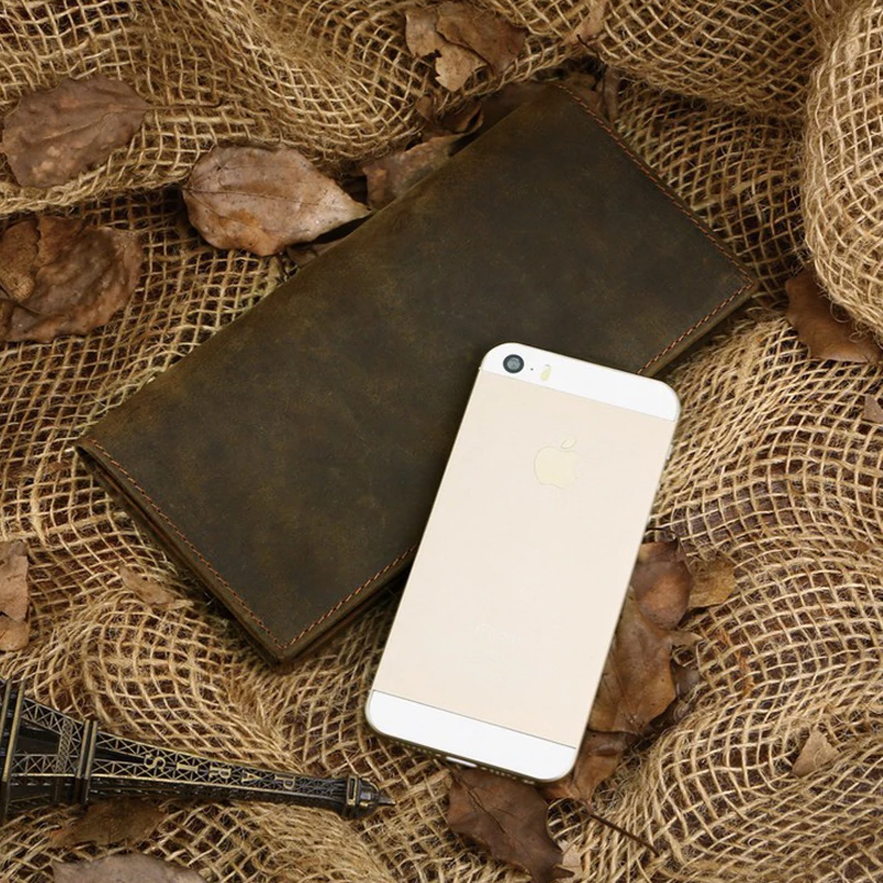 Goedkoop Portemonnee Vintage Mannen Portemonnee Echt Leer Portefeuilles Portemonnee Voor Mannen Man Mannelijke Lange Korte Te Kiezen Card Coin houder Voor 1008