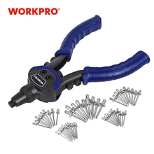 WORKPRO – riveteuse à main 10 ", pistolet à écrou robuste avec 5 embouts remplaçables, 100 Rivets inclus