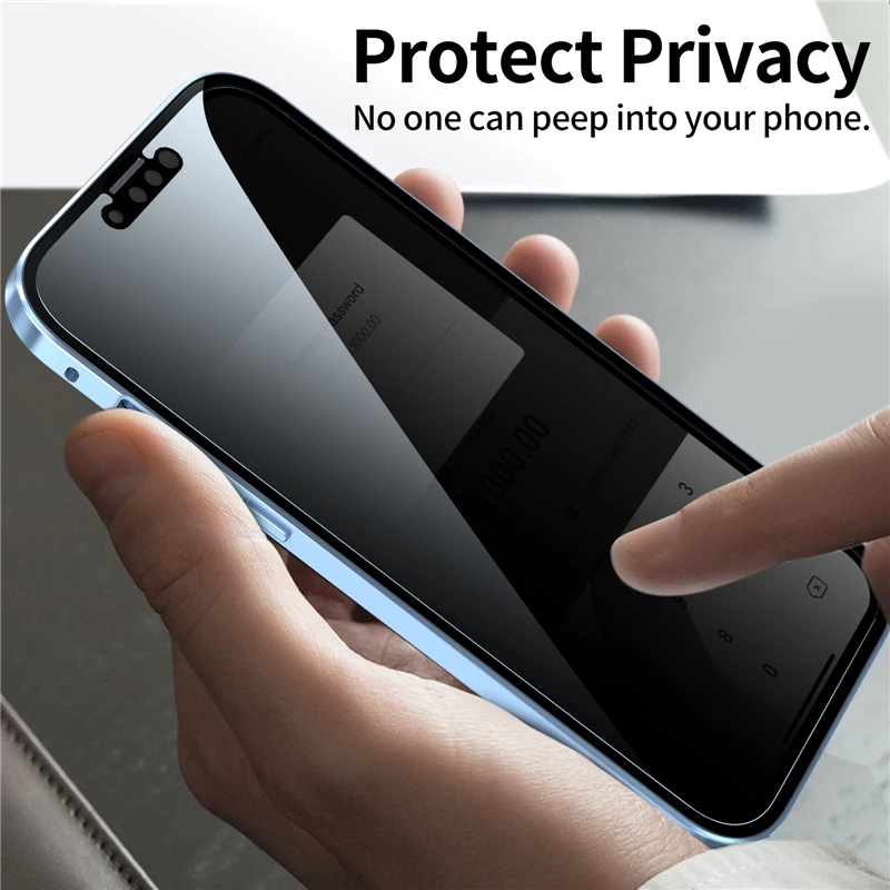 best case for iphone 13  Anti-Peep Privacy Tempered Glass Phone Case For iPhone 13 Pro Max 13Pro Magnetic Double Layer Full Screen Shockproof Clear Cover apple iphone 13 case