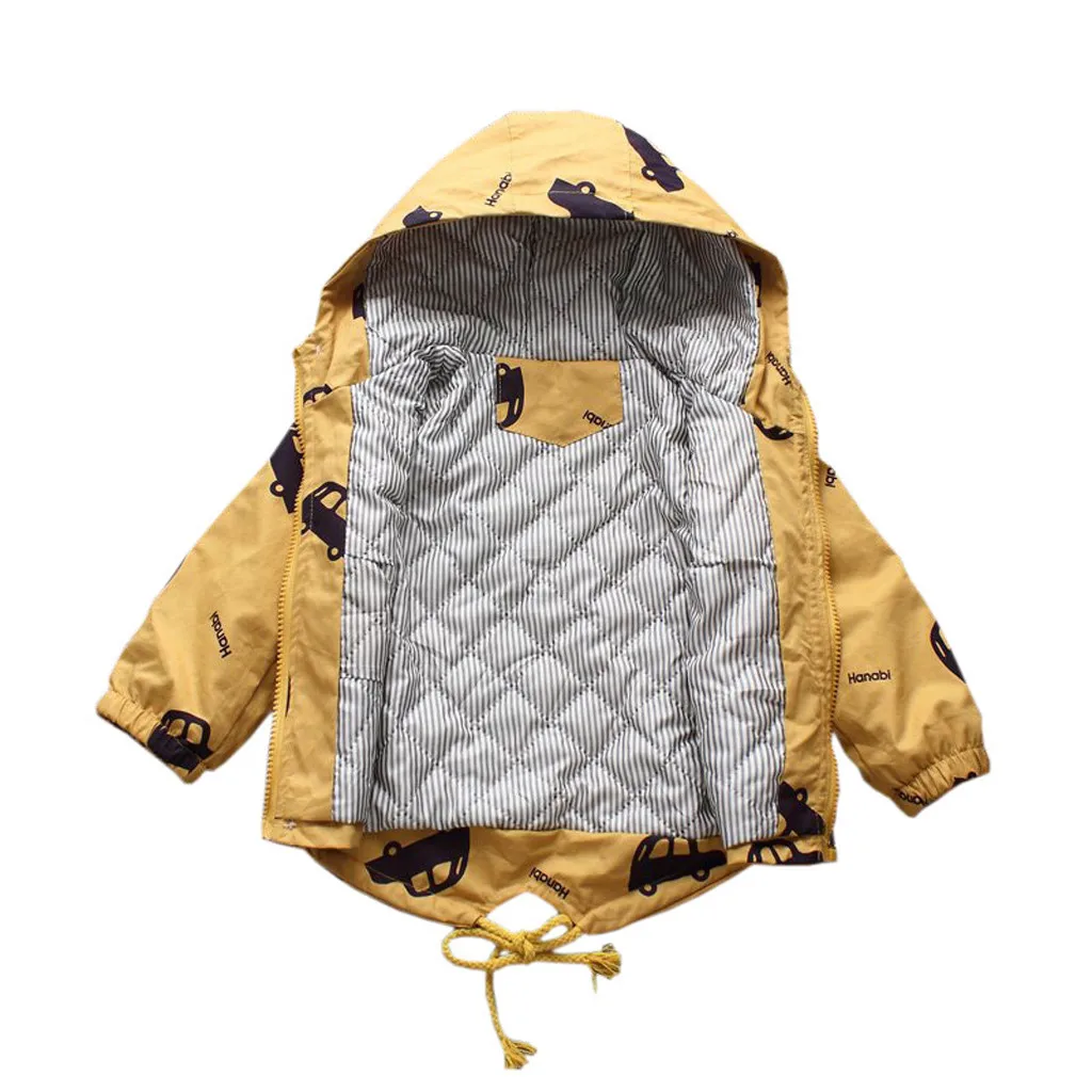 Пальто для малышей детская куртка для маленьких мальчиков и девочек теплая куртка с капюшоном и рисунком верхняя одежда,, детская одежда Z4
