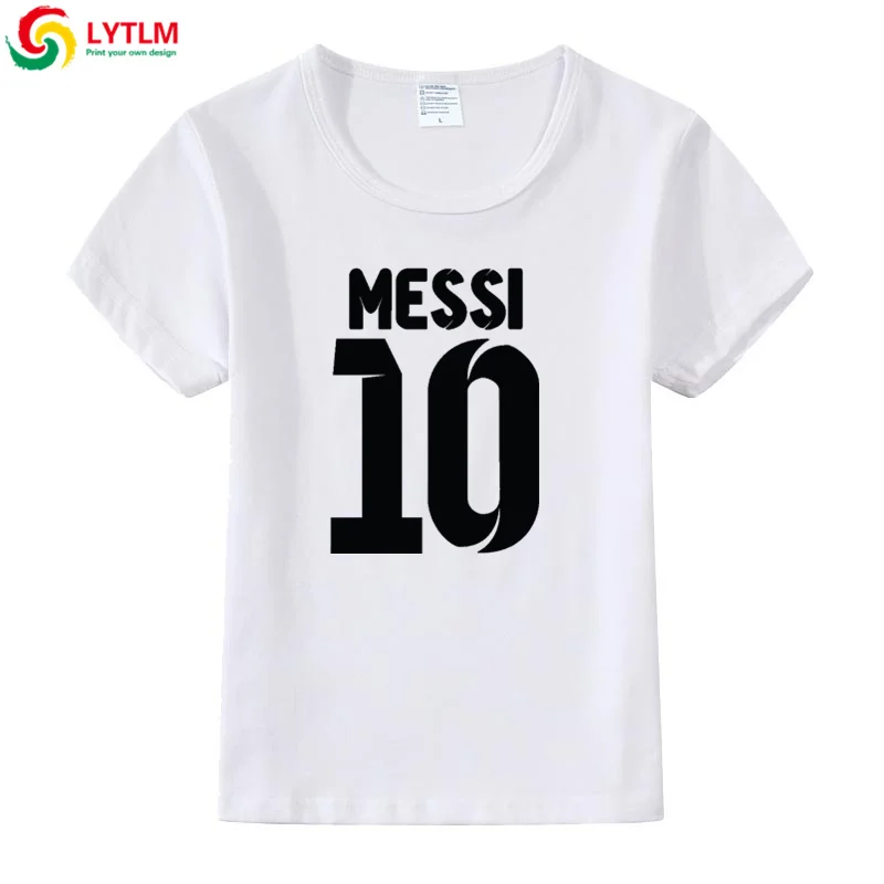 LYTLM Messi/футболка с короткими рукавами для маленьких мальчиков футболка для мальчиков Lionel Messi летняя одежда для маленьких девочек топы для маленьких девочек - Цвет: DX LYCRA White