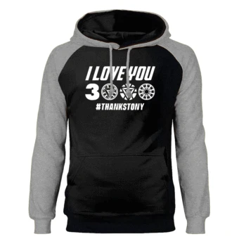 

The Avengers I Love You 3000 Hoodies Men Sweatshirts Raglan Hooded Sweatshirts Superhero Iron Man Tony Stark Streetwear Hoodie