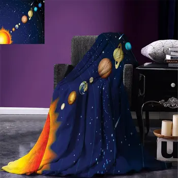 

Space Warm Blanket Solar System with Sun Uranus Venus Jupiter Mars Pluto Saturn Neptune Image Print Artwork Image Multicolor