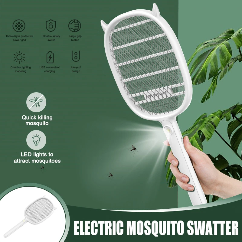 QuashPest 2.0 Rechargeable USB Electric Mosquito Swatter Insect Fly Handheld