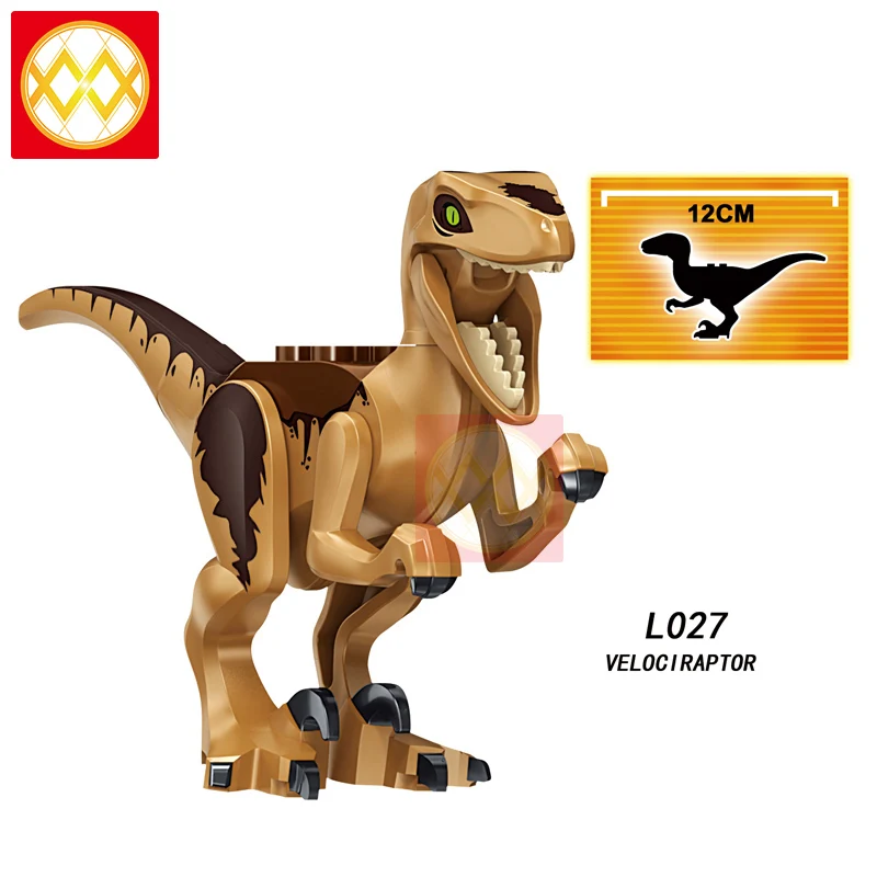 Velociraptor тираннозавр рекс дилофозавр птеранодон мир Юрского периода Динозавр строительные блоки детские игрушки L027