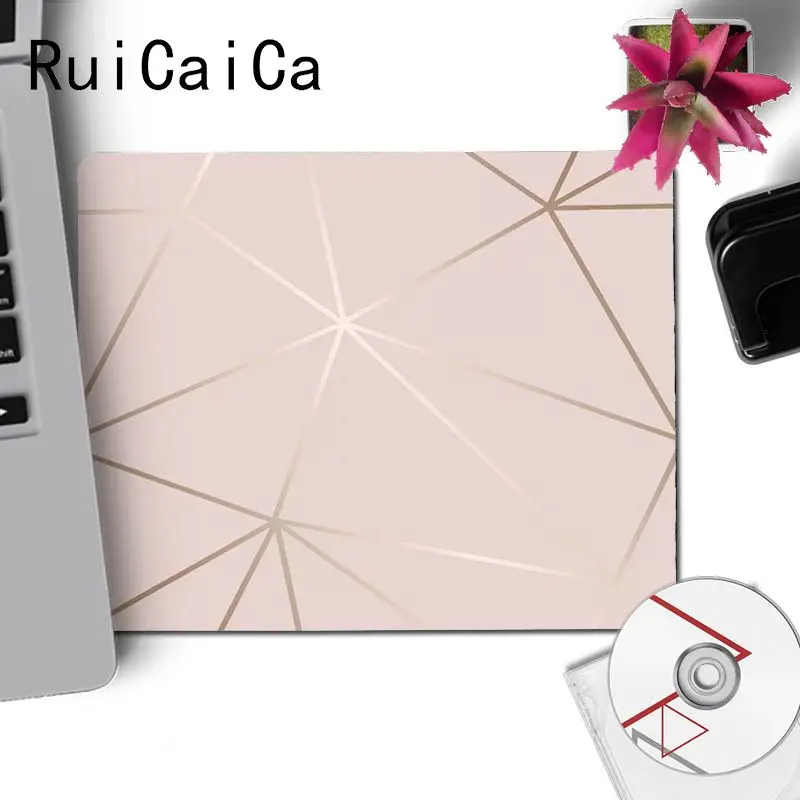 No Lock Edge25x29cm RuiCaiCa нескользящий ПК классный розовый золотой мраморный коврик для клавиатуры Ноутбук игровой Размер коврика для компьютерной мыши для 18x22 см 25x29 см резиновые коврики для мыши - Цвет: No Lock Edge25x29cm
