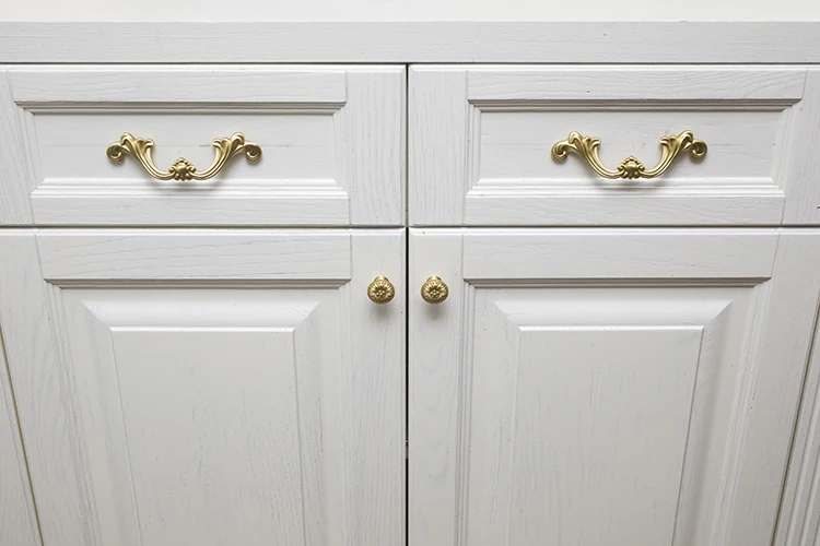 poignée rétro européenne en laiton pour porte or