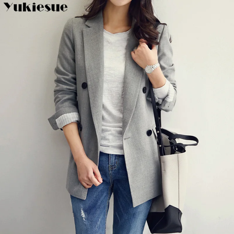 blazer woman spring 2019 women's suit jacket female blazer women blazers and jackets American ladies blazer plus size black gray