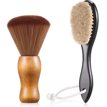 

2 Pieces of Hair Brush Set, Beard Brush, Men's Large Hair Cut and Neck Dusting Brush, Beard Styling Broken Hair