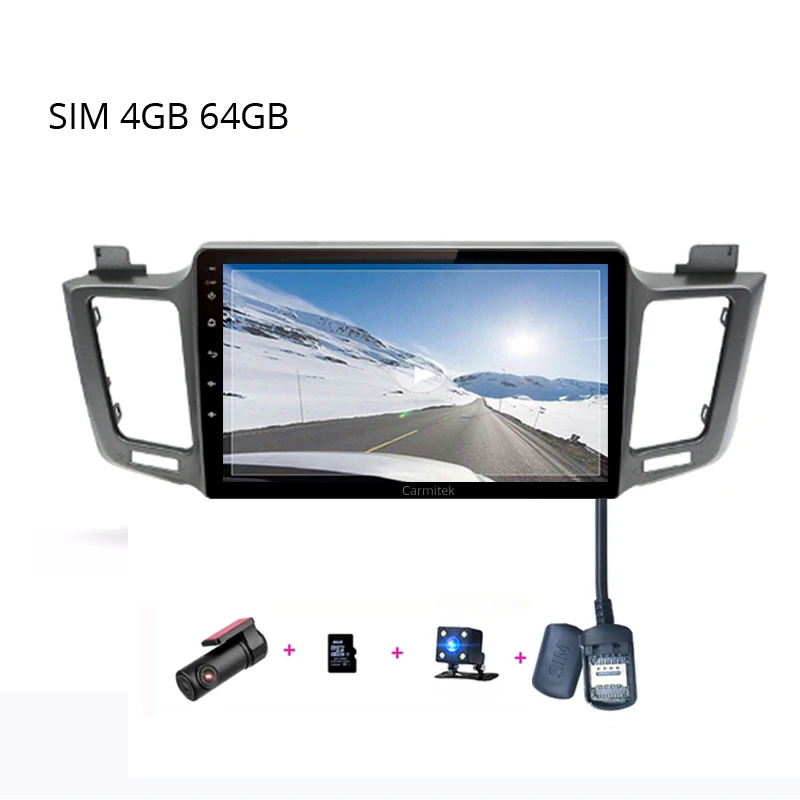 Android 8,1 4G Автомобильный радио Мультимедиа Видео Аудио плеер WiFi навигация gps для Toyota RAV4 4 2013 2 Din - Цвет: SIM 4GB 64GB DC8