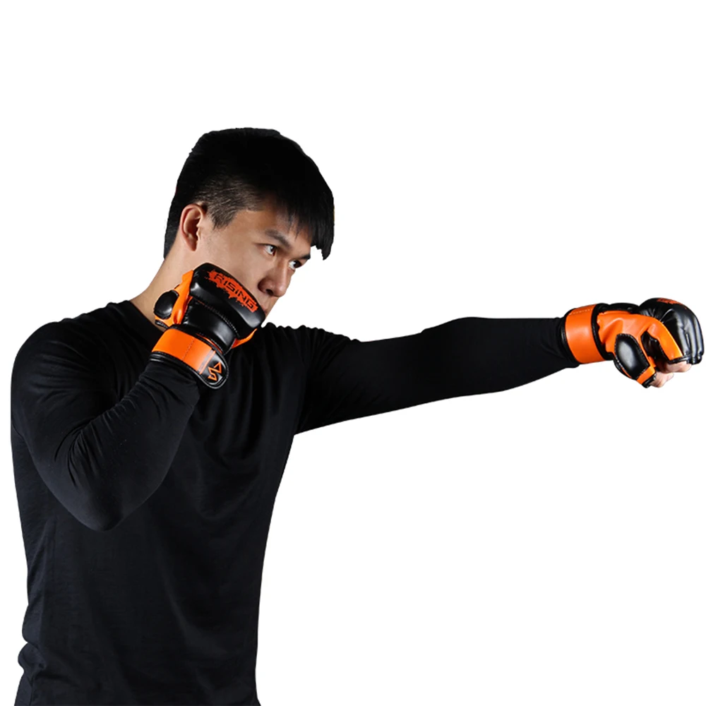 

Half Mitts Boxing Gloves Punching Grappling Sparring Half Finger Gloves Training Kickboxing Half Gloves Outdoor Sports