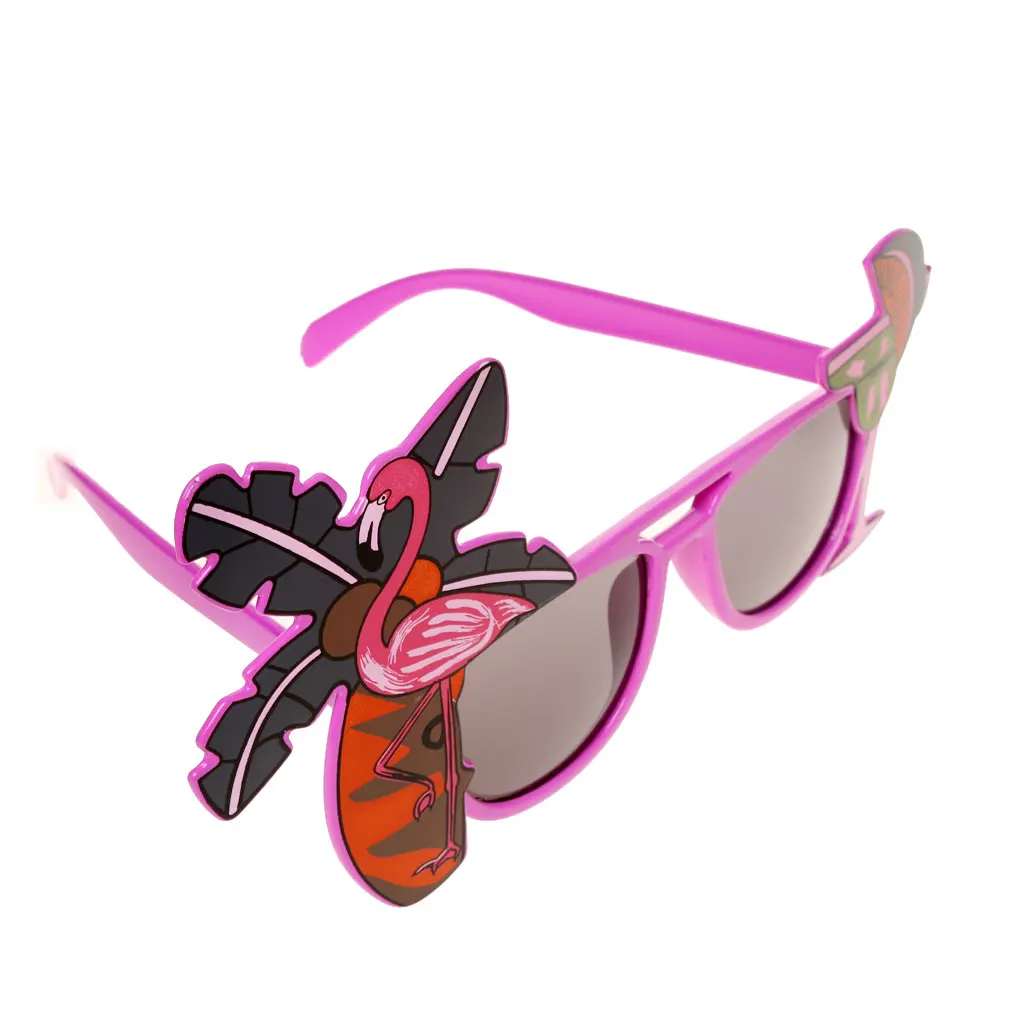 Funny Tropical Flamingo Sunglasses Hawaiian Luau Party Glasses Fancy Dress Accessories Suit for unisex adult and children