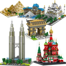 Алмазная не совместимая наволочки с принтом Лондона и Биг-Бена Arc de Triomphe Париж тадж махал Пирамида строительные блоки игрушка