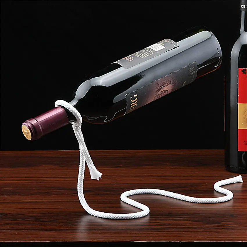 Оригинальное творчество цепь Винный Стеллаж волшебный 3D подвесной держатель бутылки алкоголя белая веревка держатель бутылки вина пластиковый для дома и кухни бар