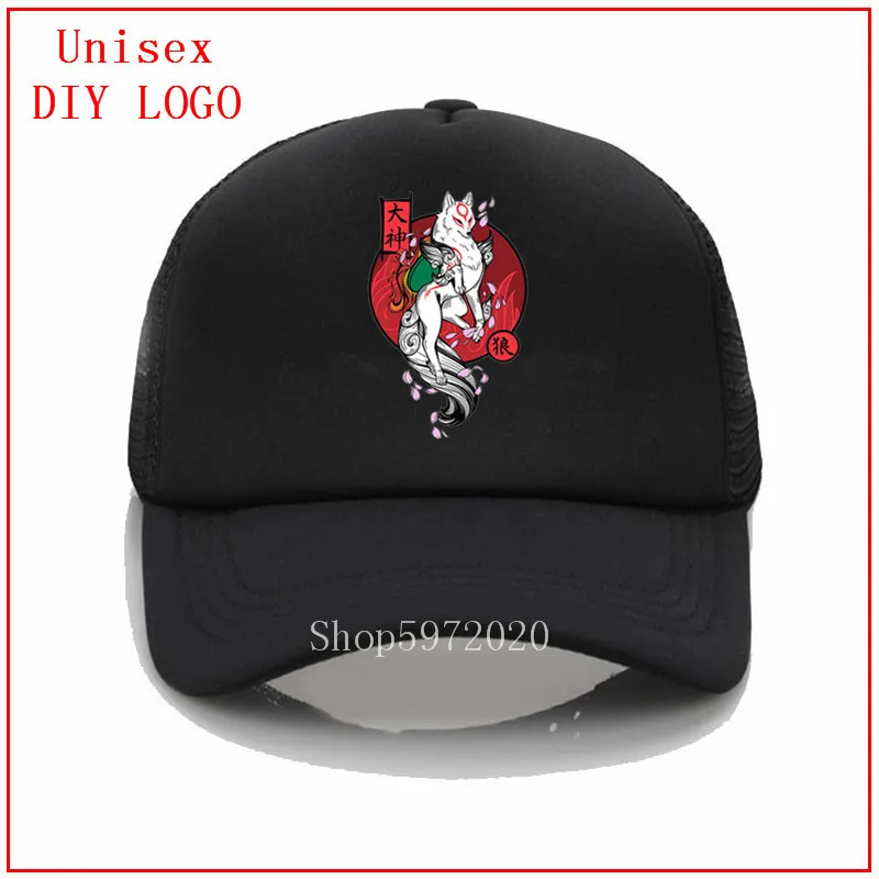 Japan Kanji White Wolf God Basdball Cap Unisex Adjustable Hip Hop Sun Hats Costume women beach visor hats caps men | Аксессуары для