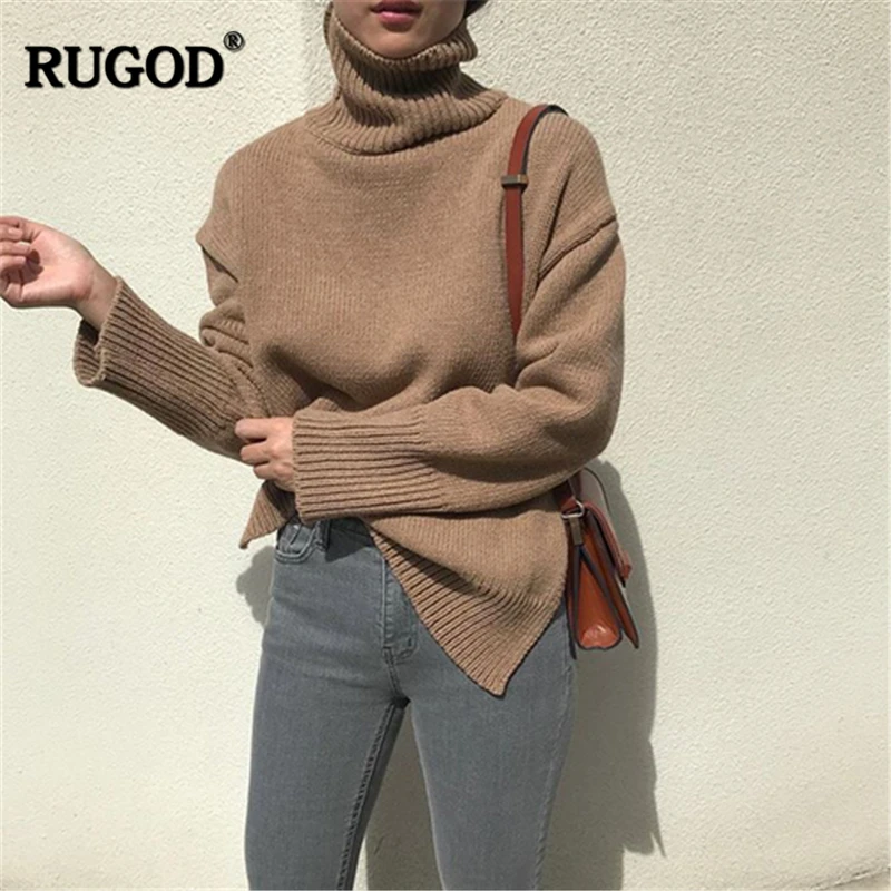 RUGOD 2019 зимняя с высоким плотно облегающим шею воротником Рождественский свитер