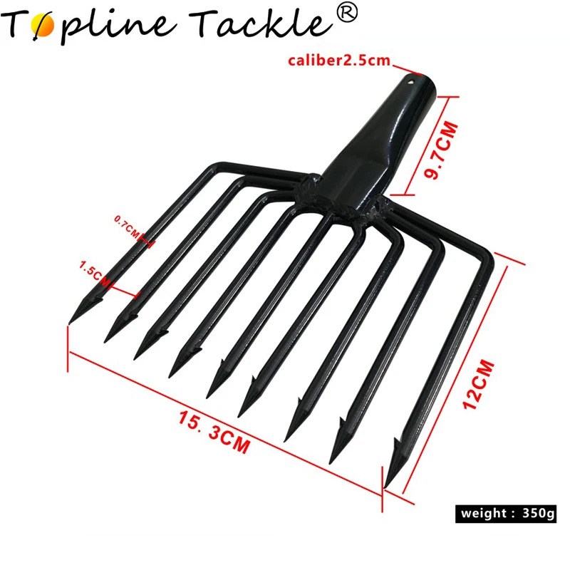 

Stainless steel Fishing Spear 9 Prong Spearhead Fork Harpoon Tip with Barbs Diving Spear Gun Head Fishing Tools